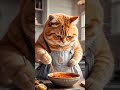fat orange cat gets roast lamb😂😂 #animalcooking