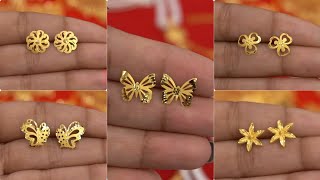 Gold earrings tops designs for daily use/Gold stud earrings design 1 gram/Sonar kaner tops designs//