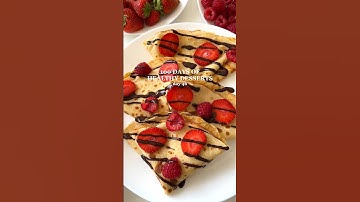 3-ingredient Crepes🤩 #healthydessert #recipe #crepes #glutenfree #glutenfreerecipes