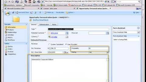 QuoteWerks MS CRM Demo Video