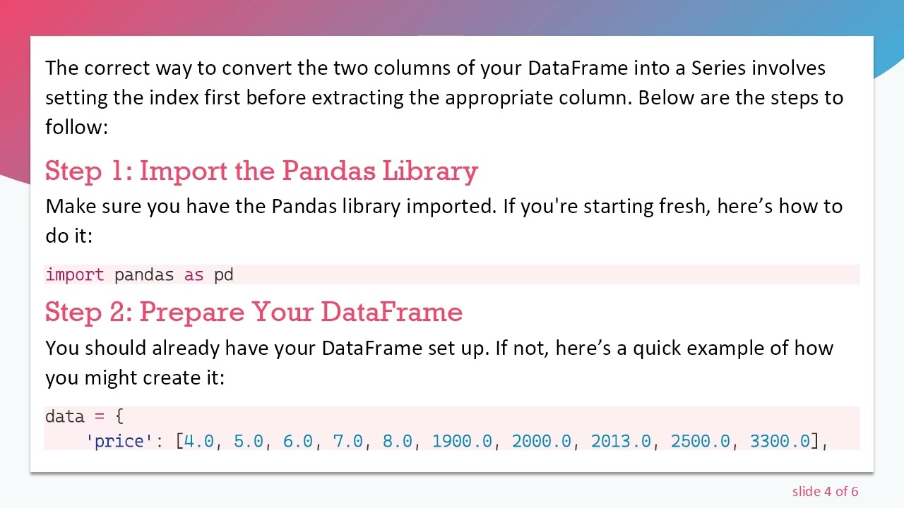 How to Convert Two Columns of a DataFrame into a Series in Pandas