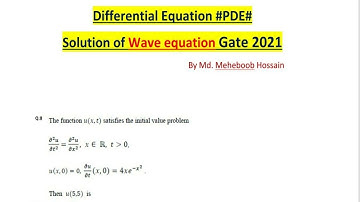 Differential Equation #PDE# solution of  Wave equation  Gate 2021