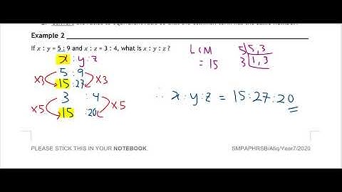 Year 7 Ratio of Three Quantities