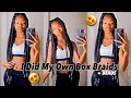I DID MY OWN JUMBO BOX BRAIDS + BEADS FOR THE FIRST TIME