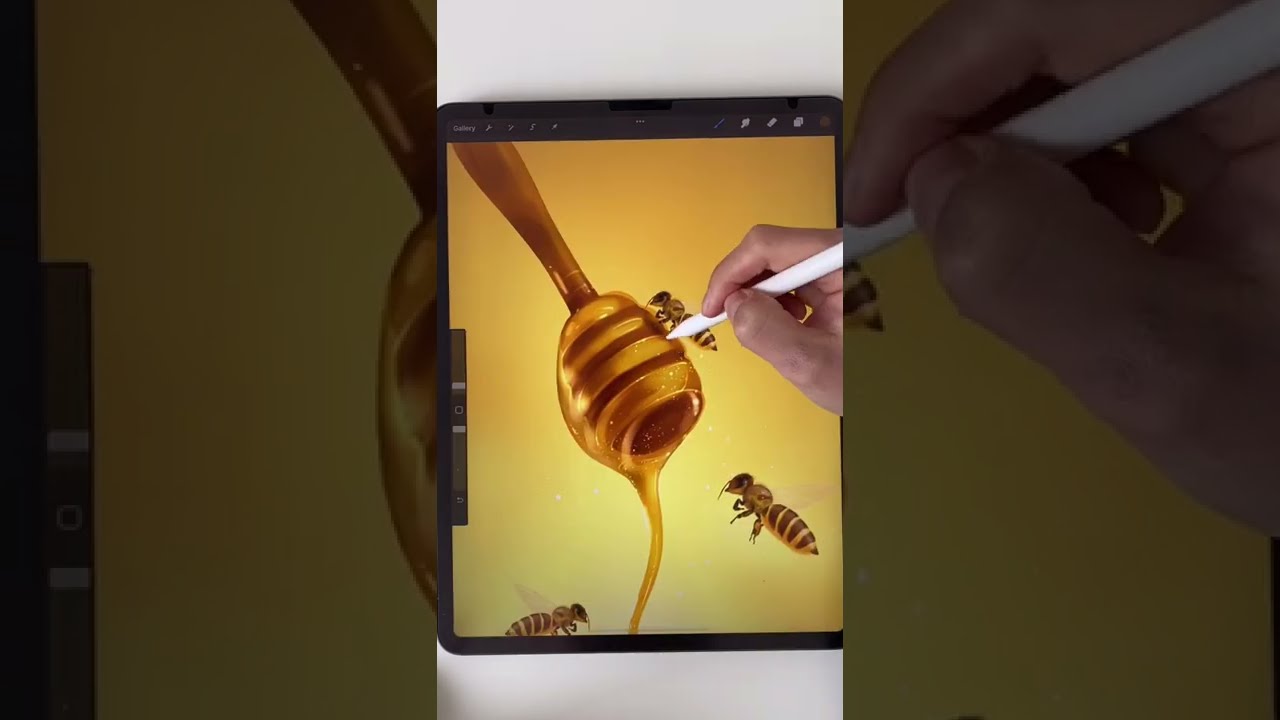 Drawing Honey jar in Procreate | realistic drawing 