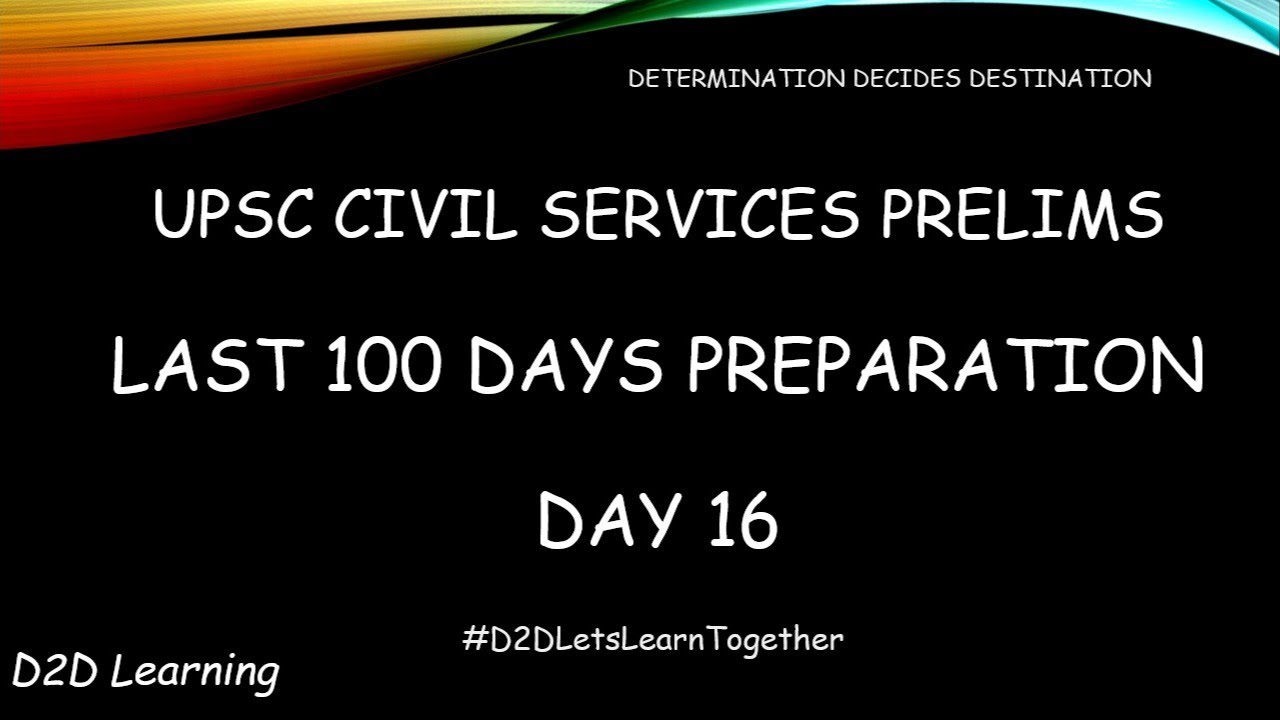DAY 16 - UPSC Civil Services Prelims -Last 100 days Preparation - #D2DLetsLearnTogether -Tamil | D2D