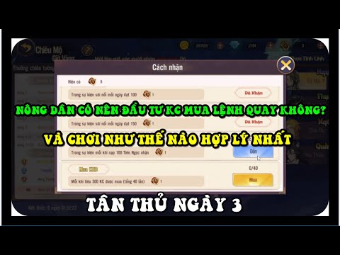 Thái Hư Tam Quốc – NGÀY 3 : NÔNG DÂN CÓ NÊN ĐẦU TƯ KIM CƯƠNG MUA LỆNH QUAY TƯỚNG ĐỎ KHÔNG???