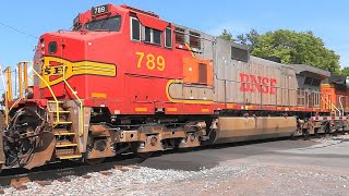 Csx Grain Train With War Bonnet And N C & St. L Heritage Unit