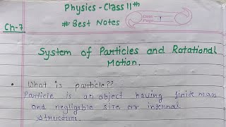 System of particles and rotational motion class 11 physics #best notes.