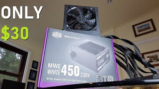 THIS POWER SUPPLY IS ONLY $30?!... Cooler Master MWE V2 450W Unboxing and Overview