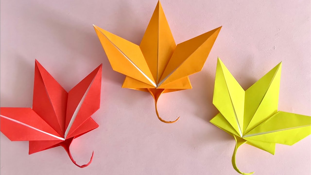 【折り紙】 簡単！可愛い もみじ 折り方 Origami Easy Maple Paper Craft DIY 落ち葉 秋の折り紙 종이접기 단풍잎
