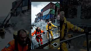 Massive Rogue Wave vs. Giant Cargo Ship! 🌊🚢