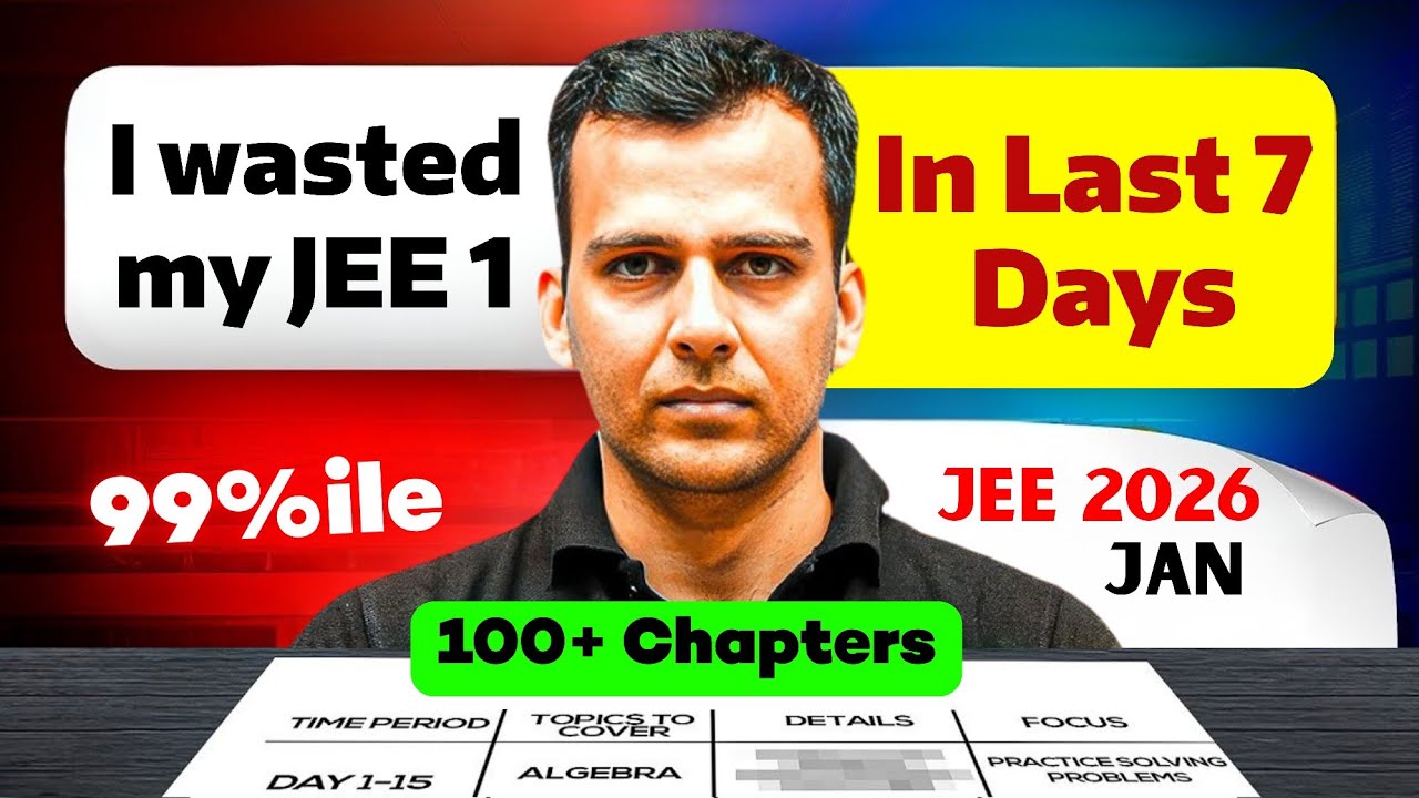 99%ile Jan Attempt ⁉️ 7 Days Realistic Plan JEE 2026 ⚠️ This wasted my JEE 1 in 7 Days 