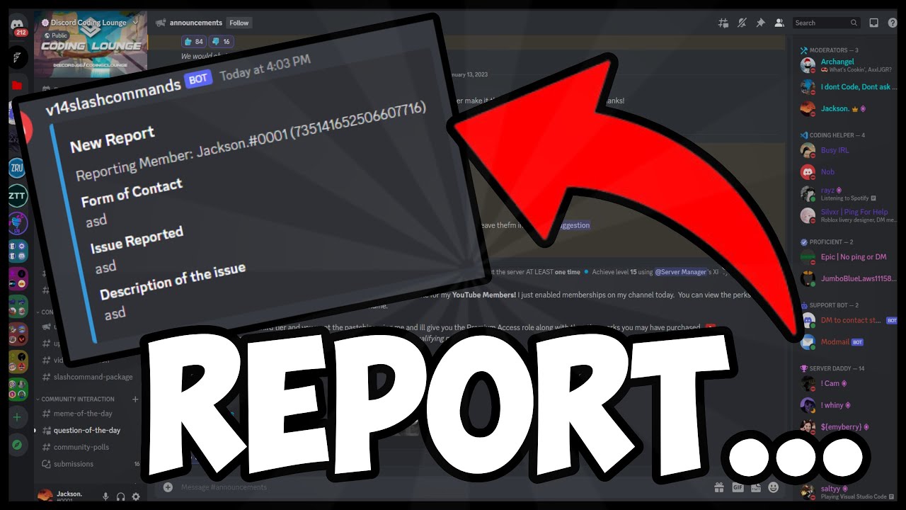  NEW How To Make A REPORT COMMAND For Your Discord Bot Discord 