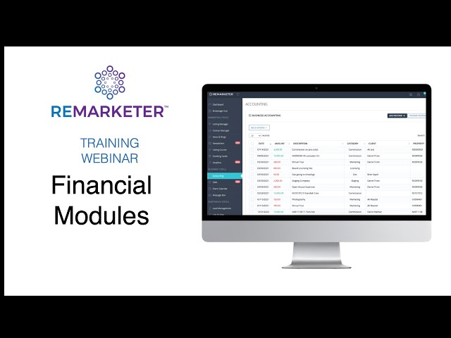 REMARKETER Training - Financial Modules