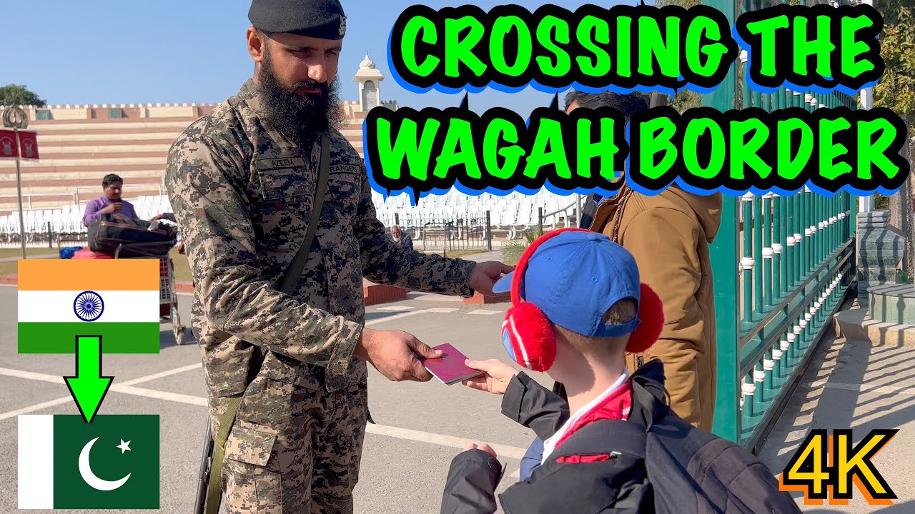 Logan crosses into Pakistan from India at the Wagah border crossing   Amritsar to Lahore