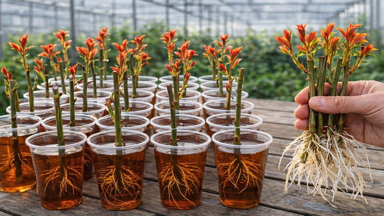 Советы по размножению роз кофе! Корни и побеги растут быстро и крепко!