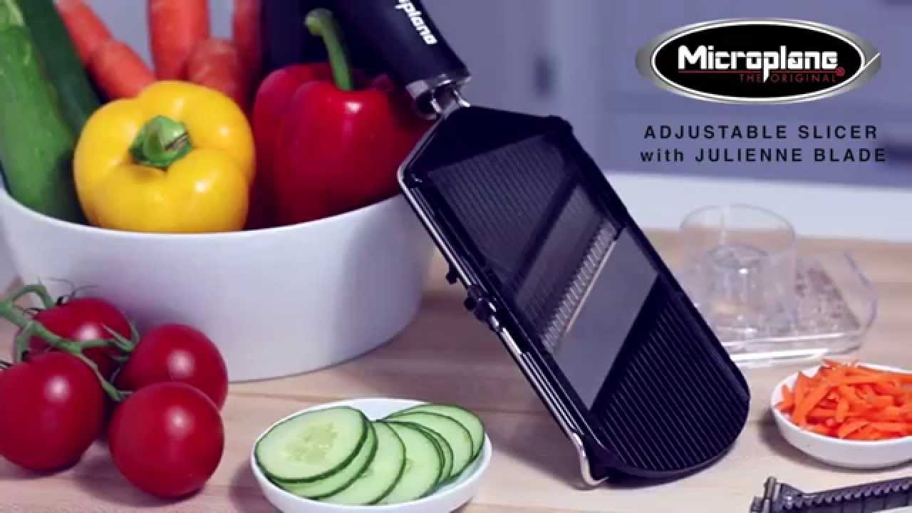 Microplane Adjustable V-Blade Mandoline Food Slicer with Julienne