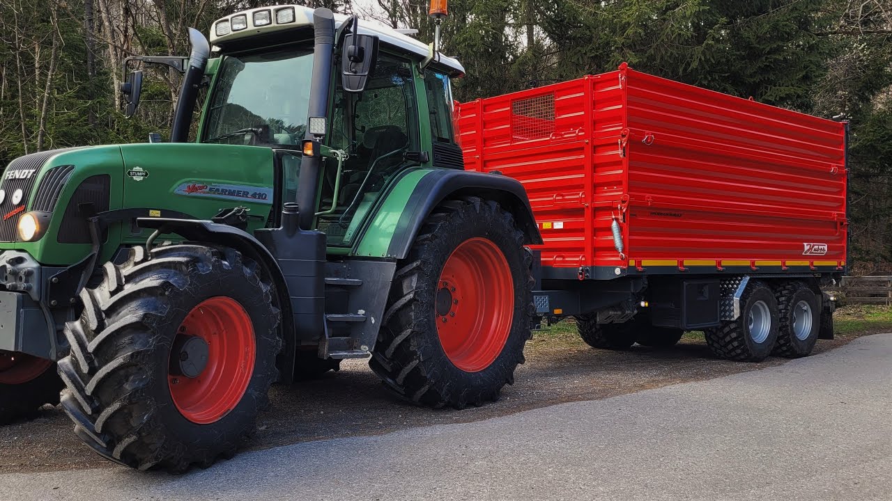 Fendt Farmer 410 Vario mit Huber Kipper Sound!