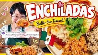 【Enchiladas】Better Than Takeout?! Japanese Woman Makes It for a Viewer's Request! 🇲🇽🌮👩🇯🇵🐈