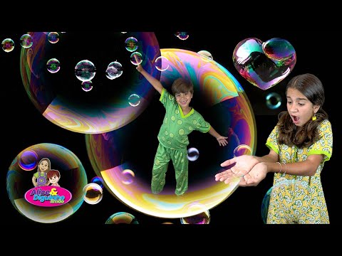 DIVERSÃO COM BOLHAS DE SABÃO | Alice e Diguinho Limão