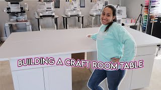 BUILDING MY CRAFT ROOM TABLE | DIY 8 FT CRAFT TABLE WITH STORAGE | Craft Room Table Ideas