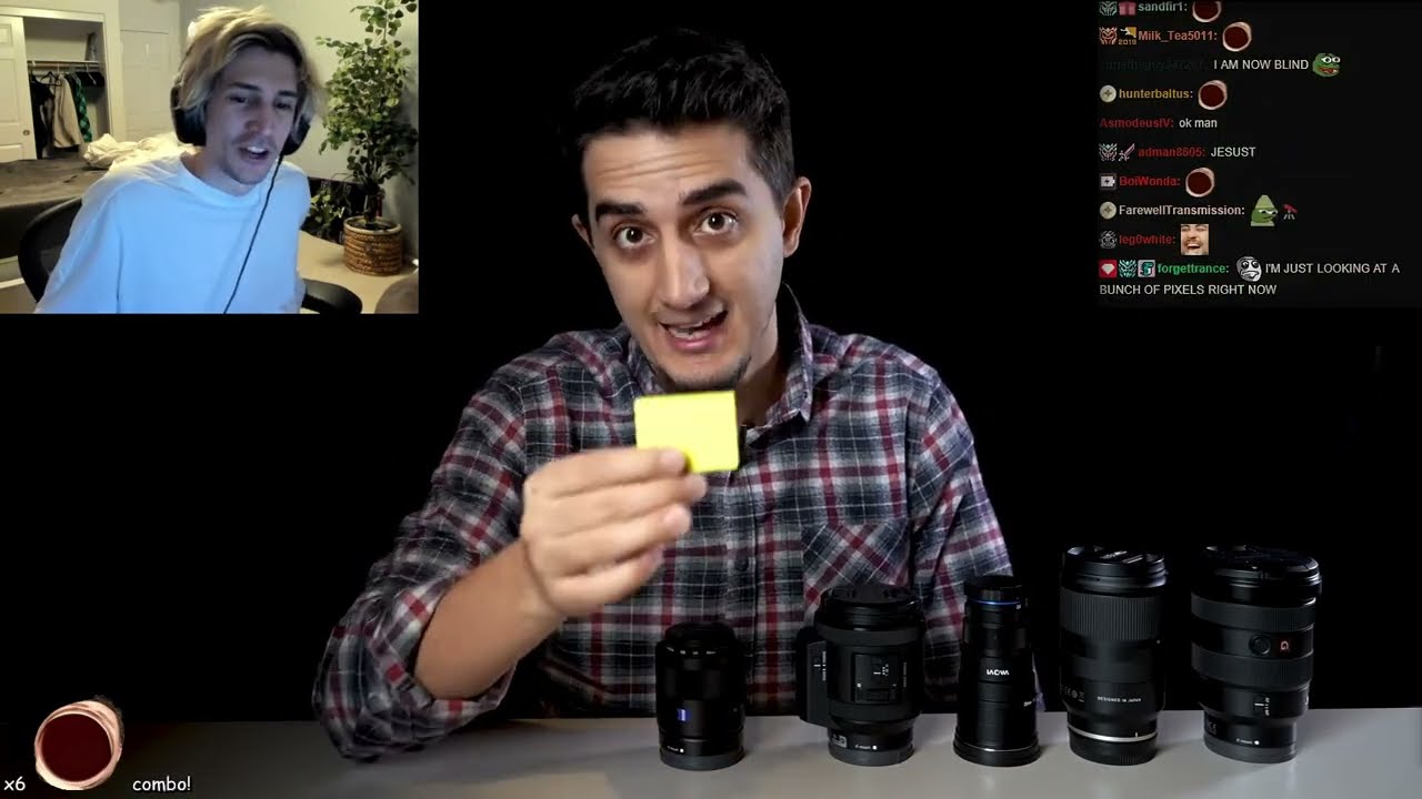 xQc реагирует на приближение повседневных объектов крупным планом (тест макрокамеры 1000x)