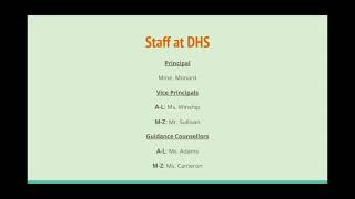 DHS Course Selection Information