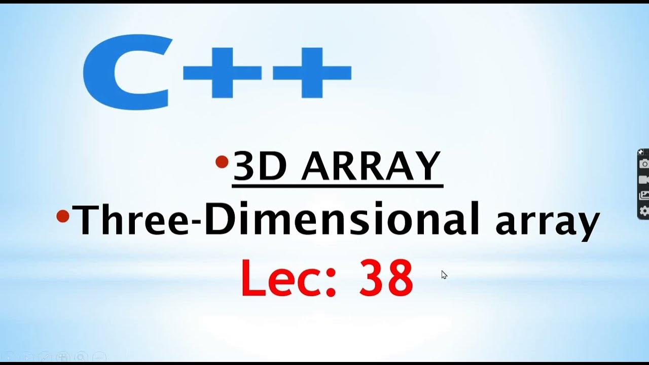 Three dimensional (3D) array in C++ #lec 37 - YouTube