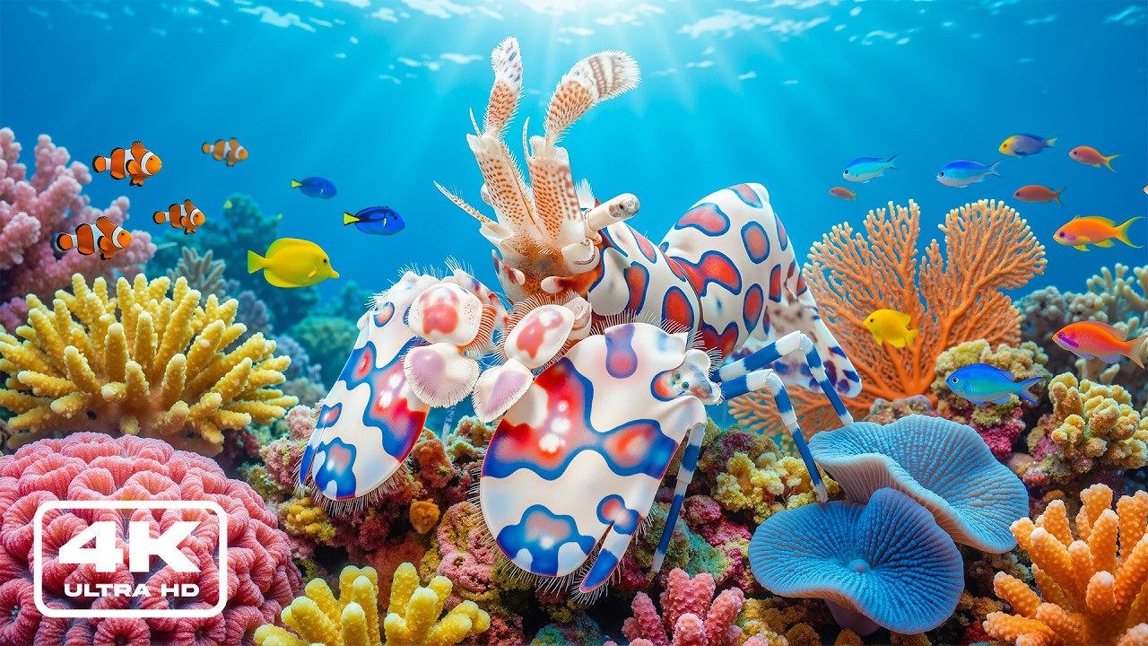 4K Ultra HD Colorful Marine Life 🌊 Relaxing Fantasy Coral Reef Underwater