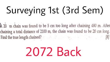 Surveying 1st Numerical from Linear Measurement | Unit:2 | 2072 B | Prashant YT | CTEVT |