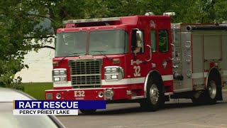 Raft rescue on Percy Priest Lake