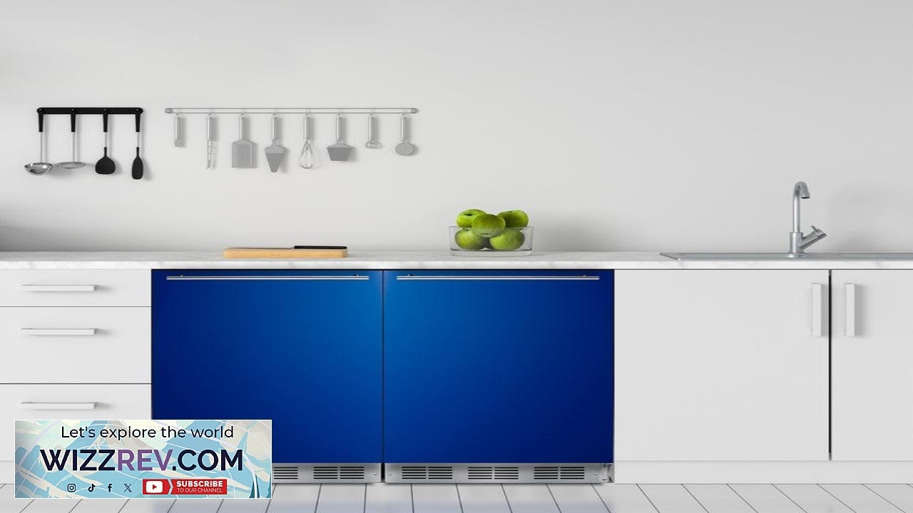 Summit 24" Wide Refrigerator Freezer in Cobalt Blue Stainless Steel Handle CARB Compliant