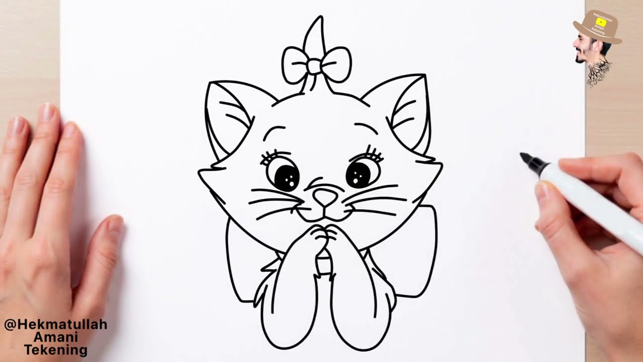 Hoe teken je Marie (Aristocats)? Stap voor stap tekenles voor beginners