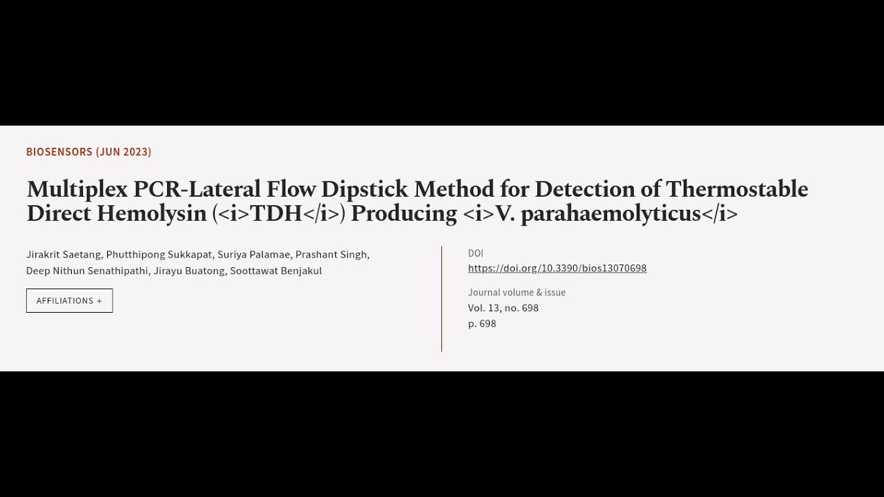 Multiplex PCR-Lateral Flow Dipstick Method for Detection of ...