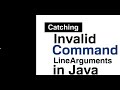 Catching invalid command line arguments #java #coding #javadeveloper #education