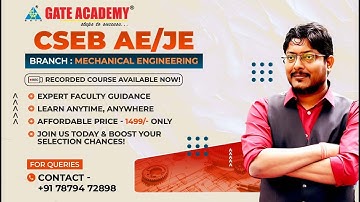 CSEB AE/JE || COURSE UPDATE || Mechanical Engg || by Abhishek Sir