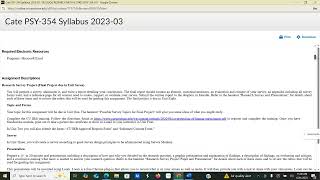PSY 354 Welcome