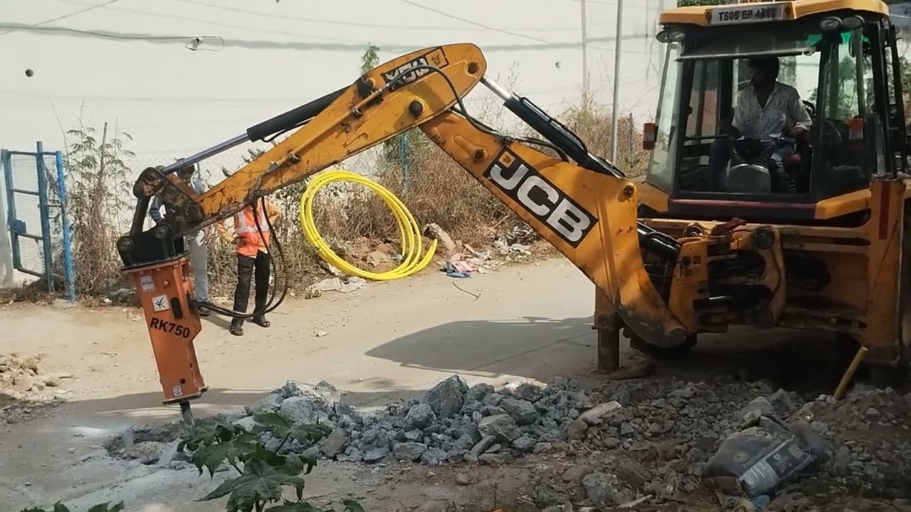 jcb breaker on hire in uppal hyderabad 9440969690 for pipeline 