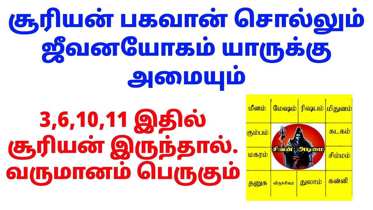 Кто будет благословлен жизненной йогой Господа Сурьи / Сурьян Бхагаван Палан (на тамильском языке)?