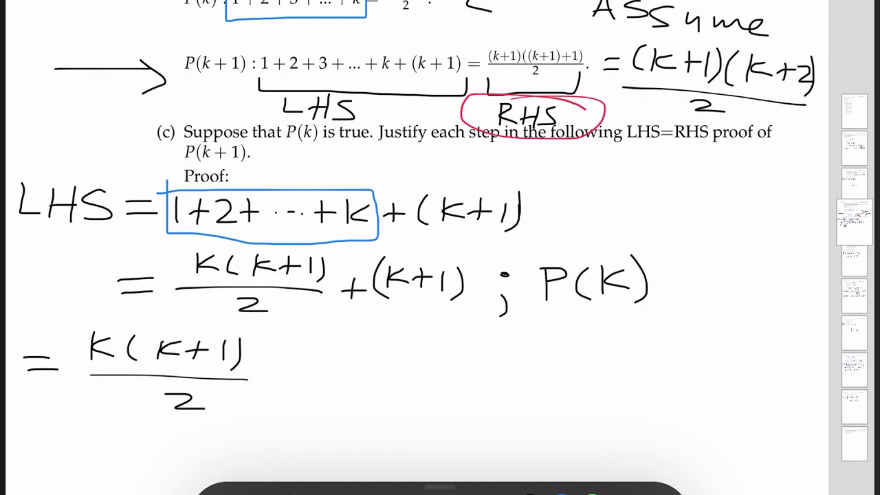 Induction 2 Example 1.C - YouTube