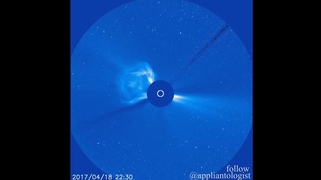 Solar Storm April 23 or 24 2017 SOHO LASCO C3 timelapse ...