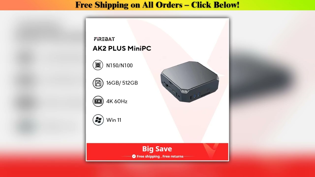 FIREBAT AK2 PLUS Mini PC Gamer Intel N100 CPU Windows 11 Mini PC