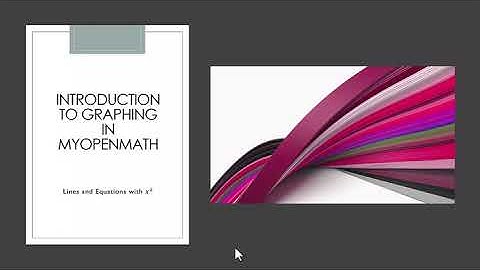 Introduction to Graphing in MyOpenMath