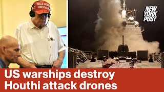 US military shoots down Houthi drones as Trump’s strikes against terrorist group continue