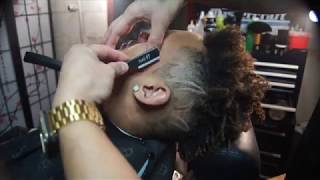 Freshest fire design with bald fade tutorial