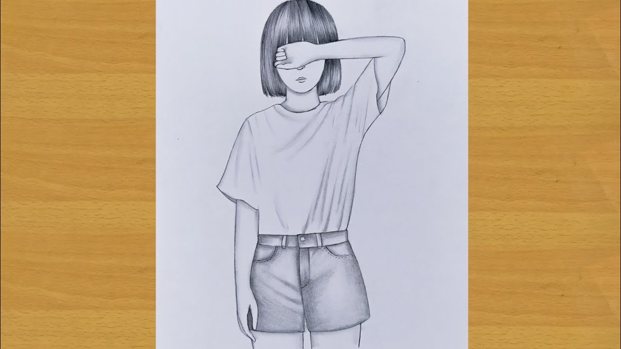 Girl wearing jeans top drawing || Hidden face drawing || Gali Gali ...