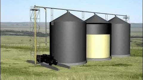 Flat Bottom Bins Serviced by a Grain Pump