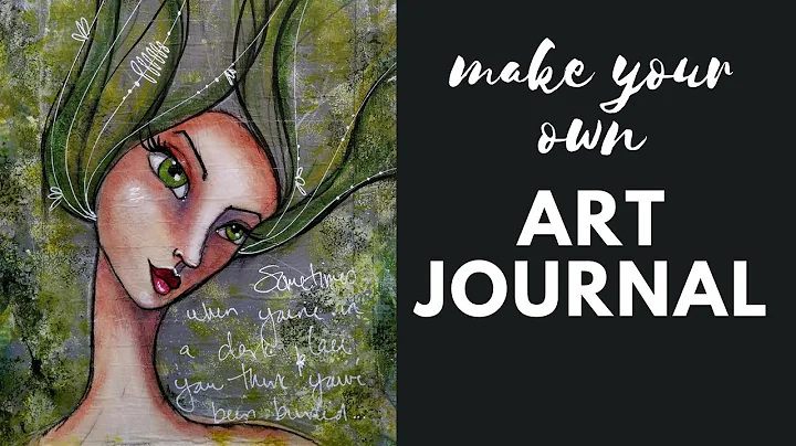 How to Make your Own Art Journal out of Upcycled Cereal Boxes and a Mixed Media Girl on the Cover.