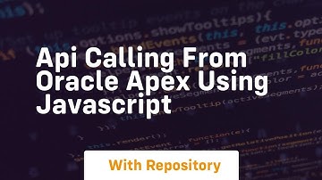 Api calling from oracle apex using javascript